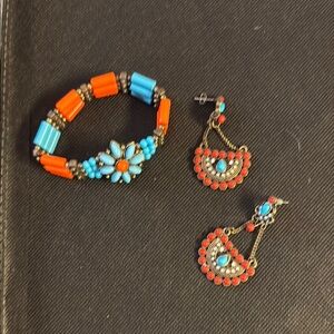 Colorful Beaded Bracelet and Earring Set